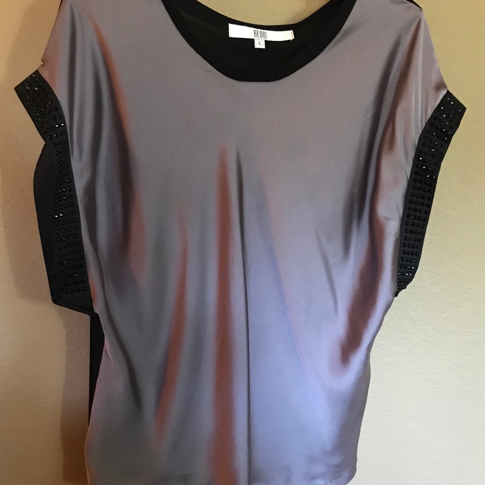Bedo Femme Silky Blouse with Beaded Sleeves